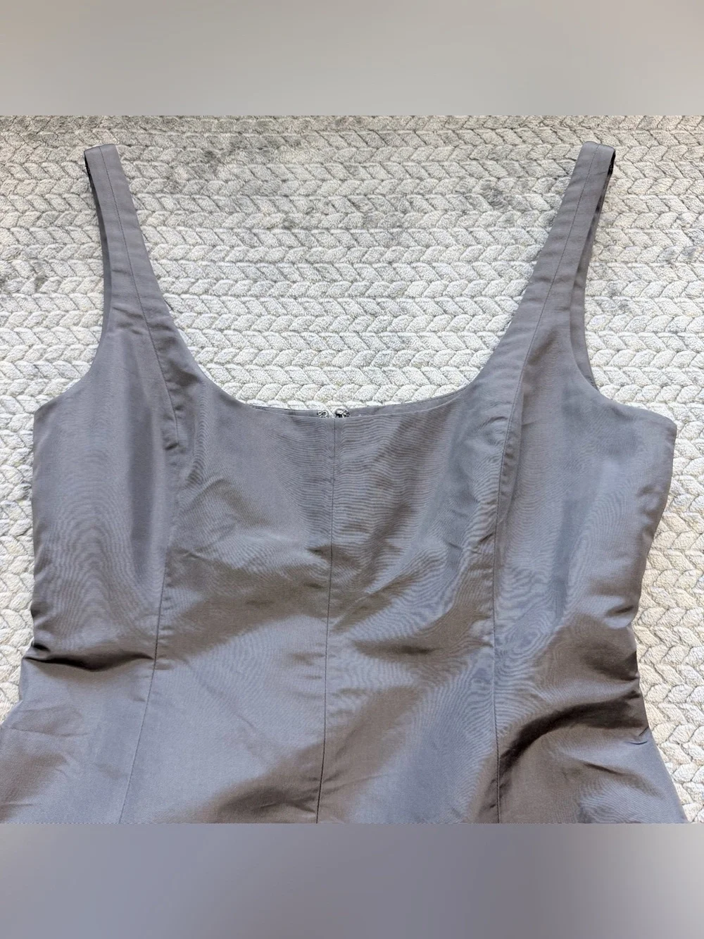 Vintage J.Crew 100% Silk A-Line Midi Dress in Slate Gray Size 10